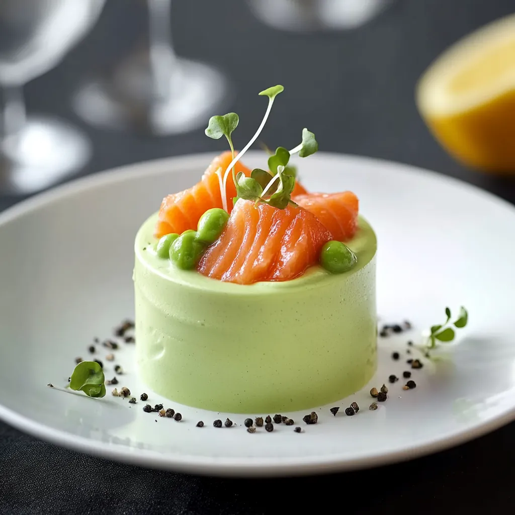 Mousse légère d'asperges et saumon fumé