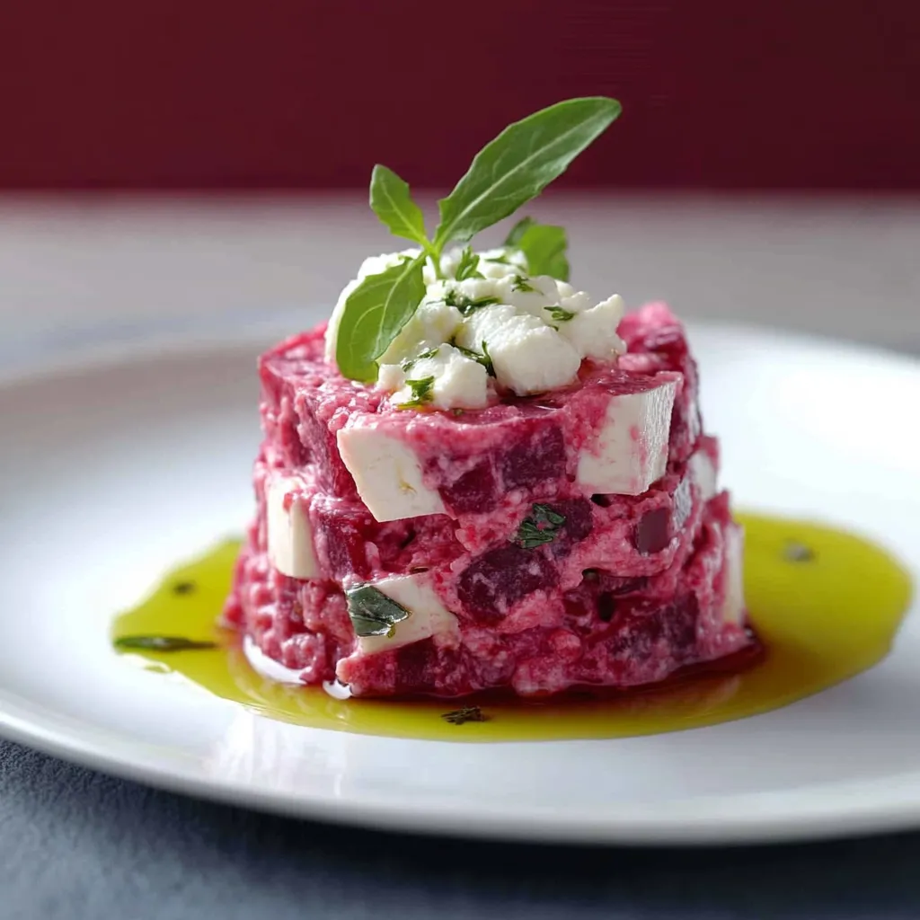 Tartare de betteraves au chèvre et herbes fraîches