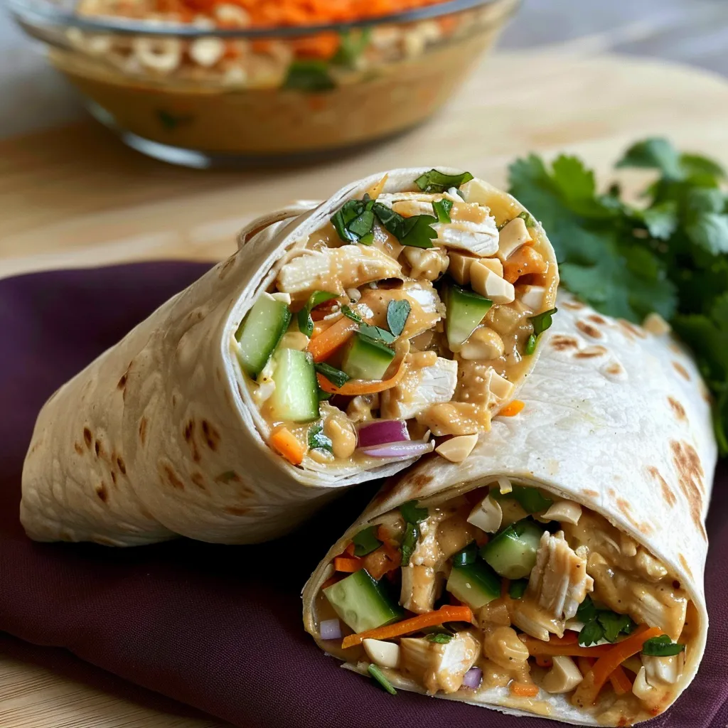 Wrap poulet thaï sauce cacahuète