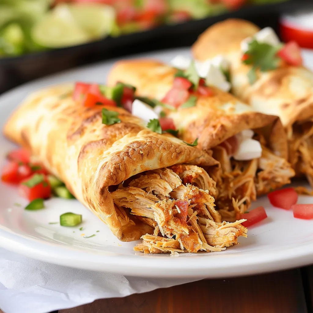 Chimichangas au poulet et épices