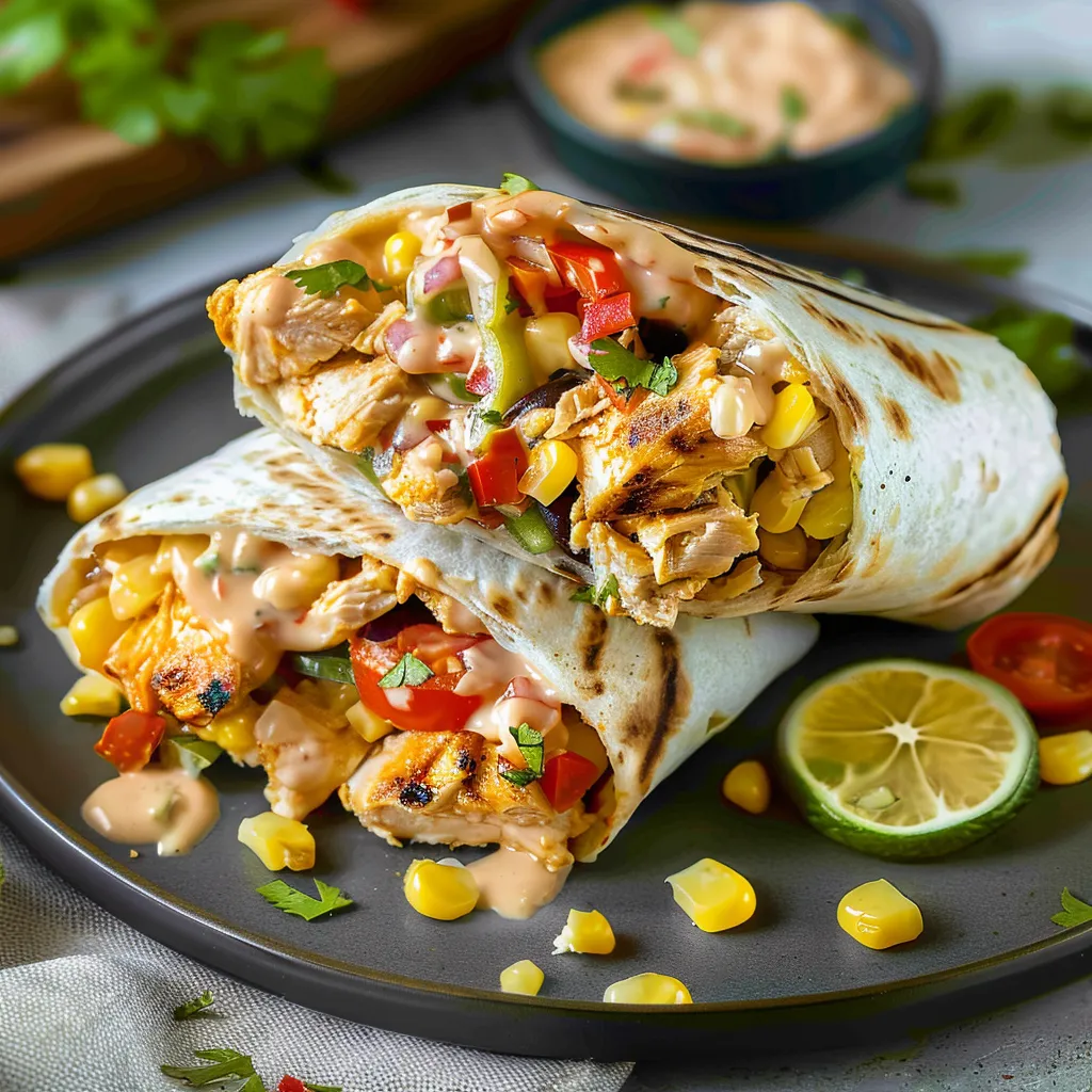 Wrap au poulet assaisonné du Sud-Ouest