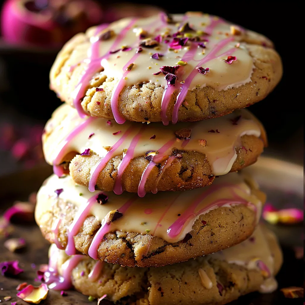 Savoureux biscuits roses et pistaches