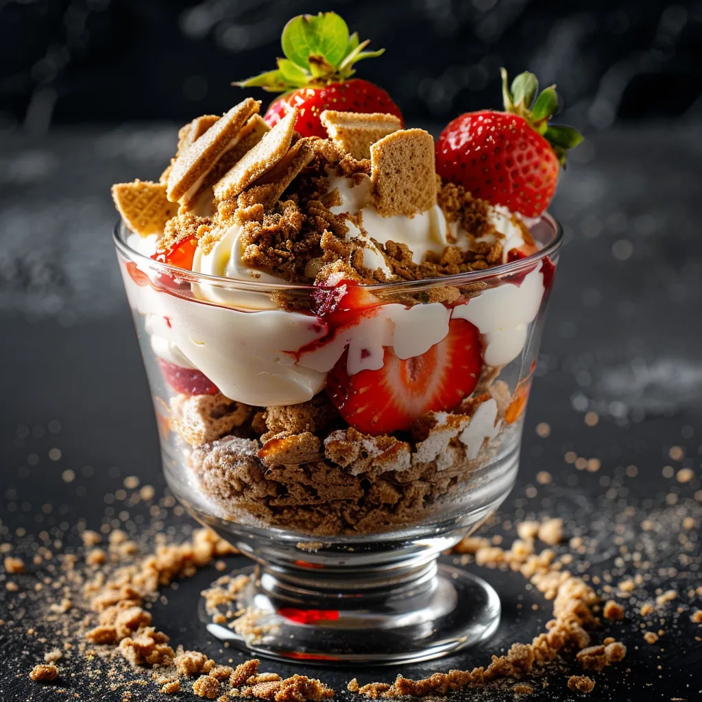 Verrines aux fraises et spéculoos avec crème au mascarpone