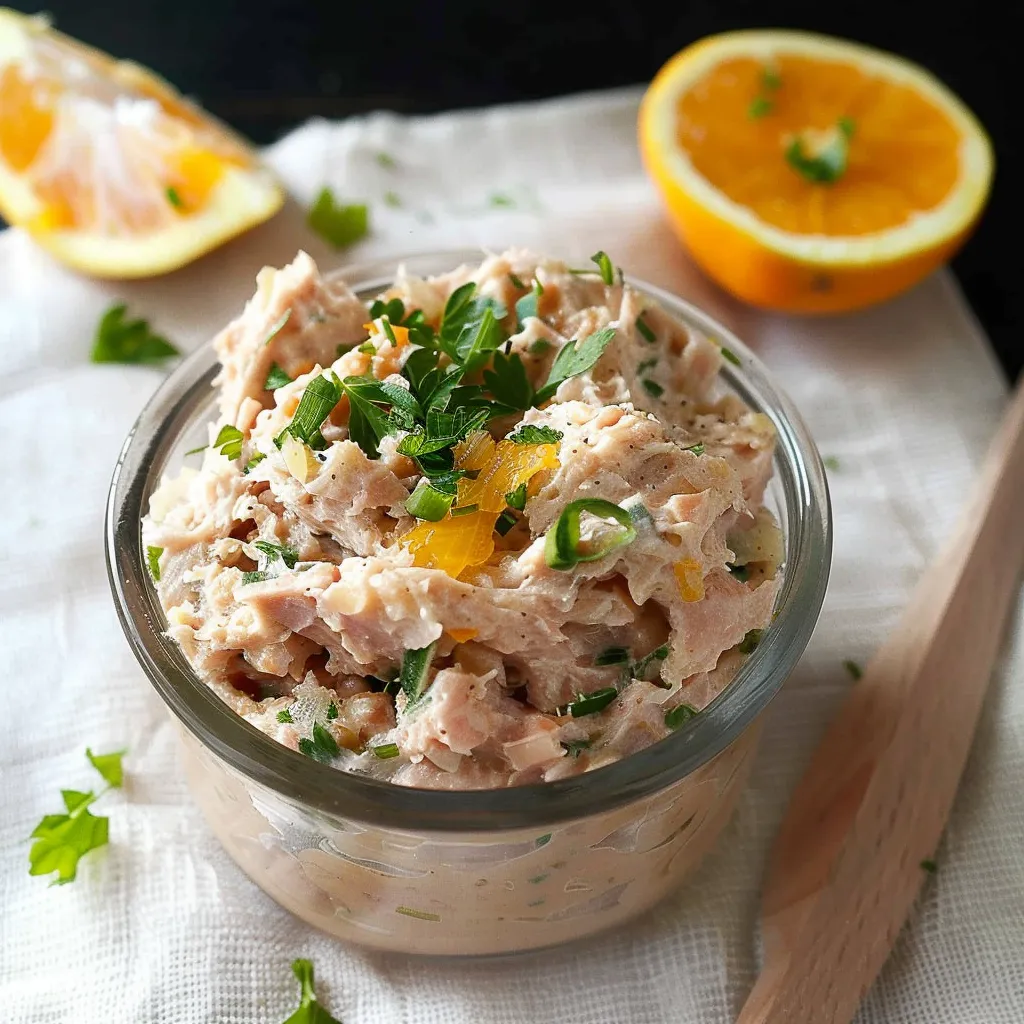 Délicieuses rillettes au thon, gingembre et orange