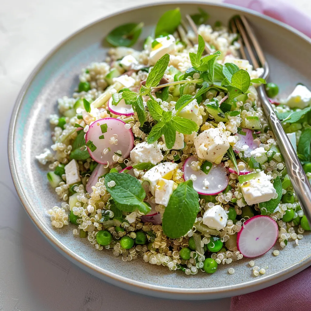 Préparez une salade fraîche aux petits pois et quinoa