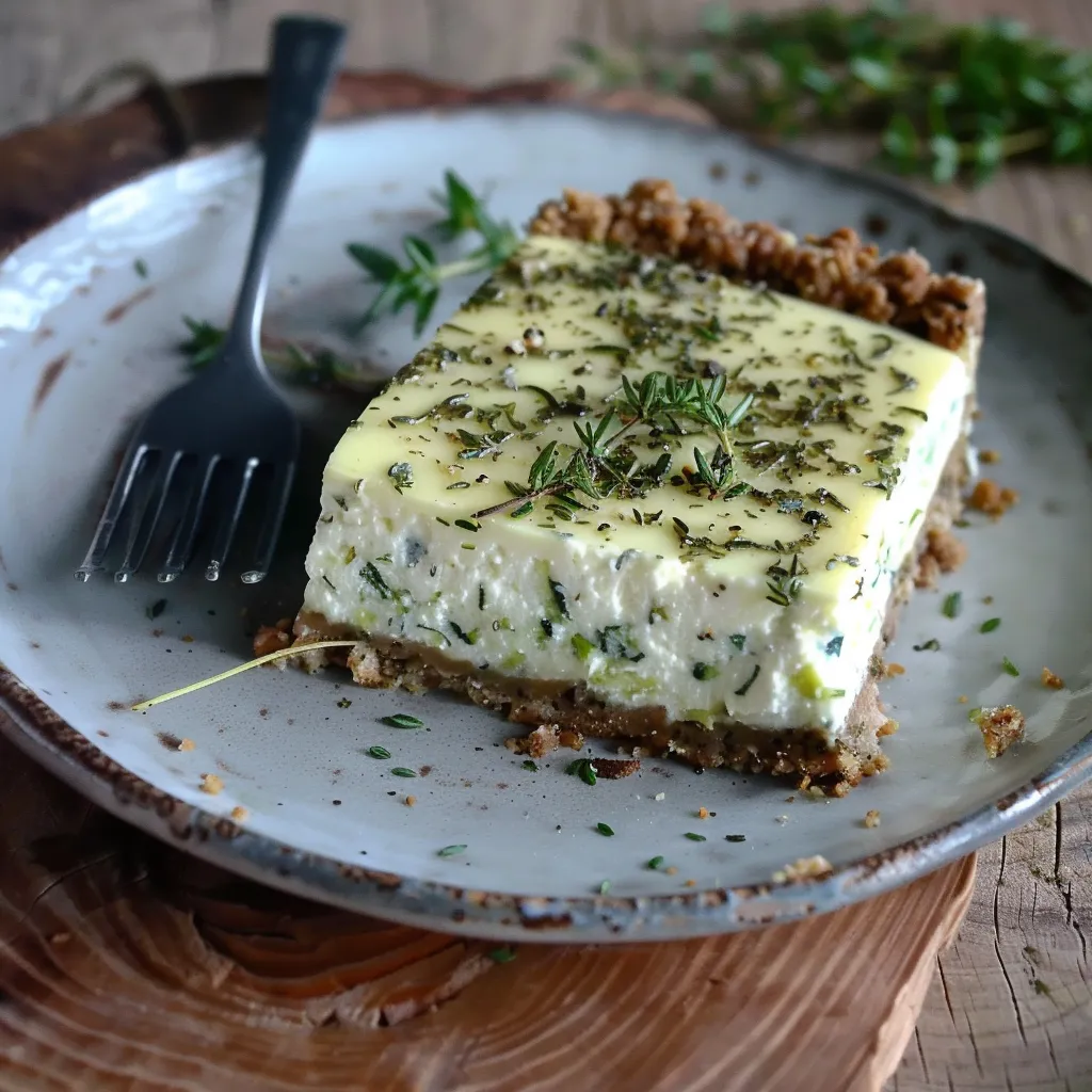Cheesecake savoureux au thym et courgette