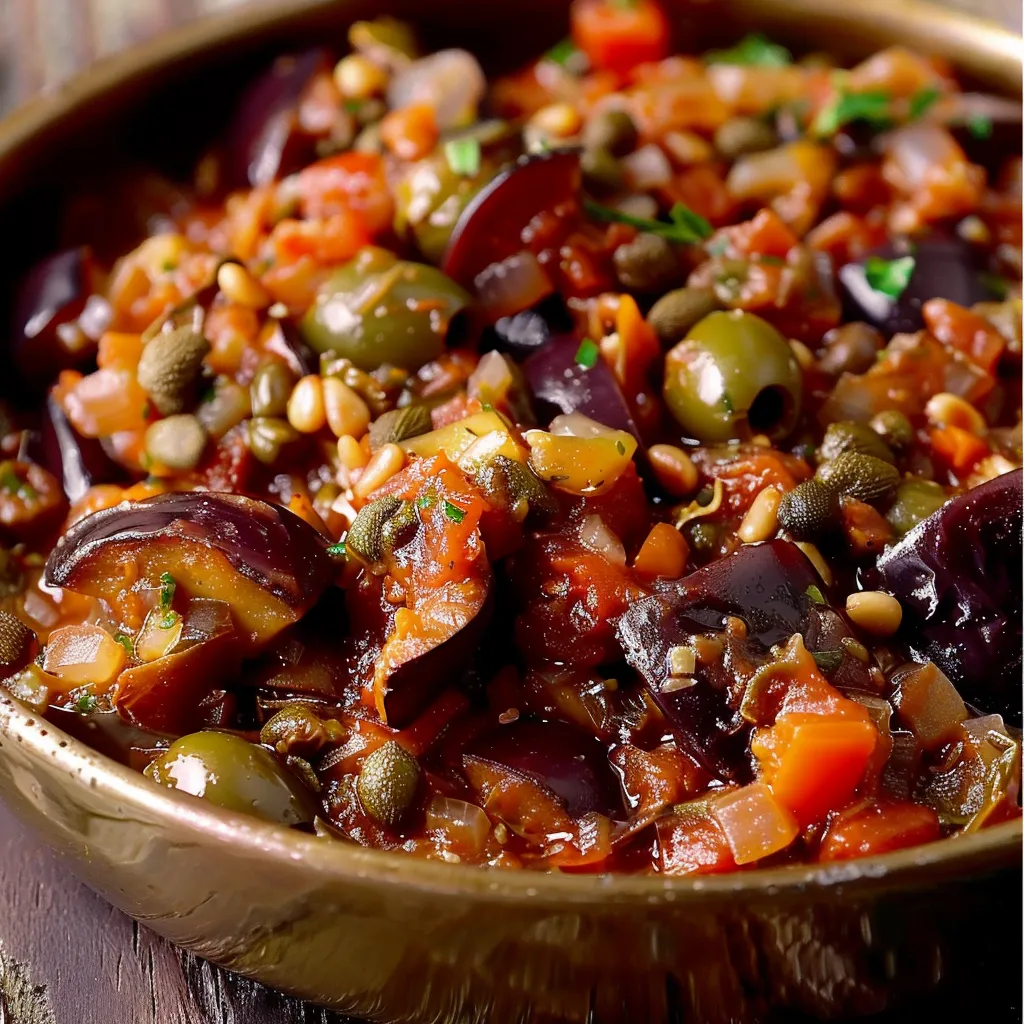 Caponata sicilienne aux aubergines et saveurs méditerranéennes