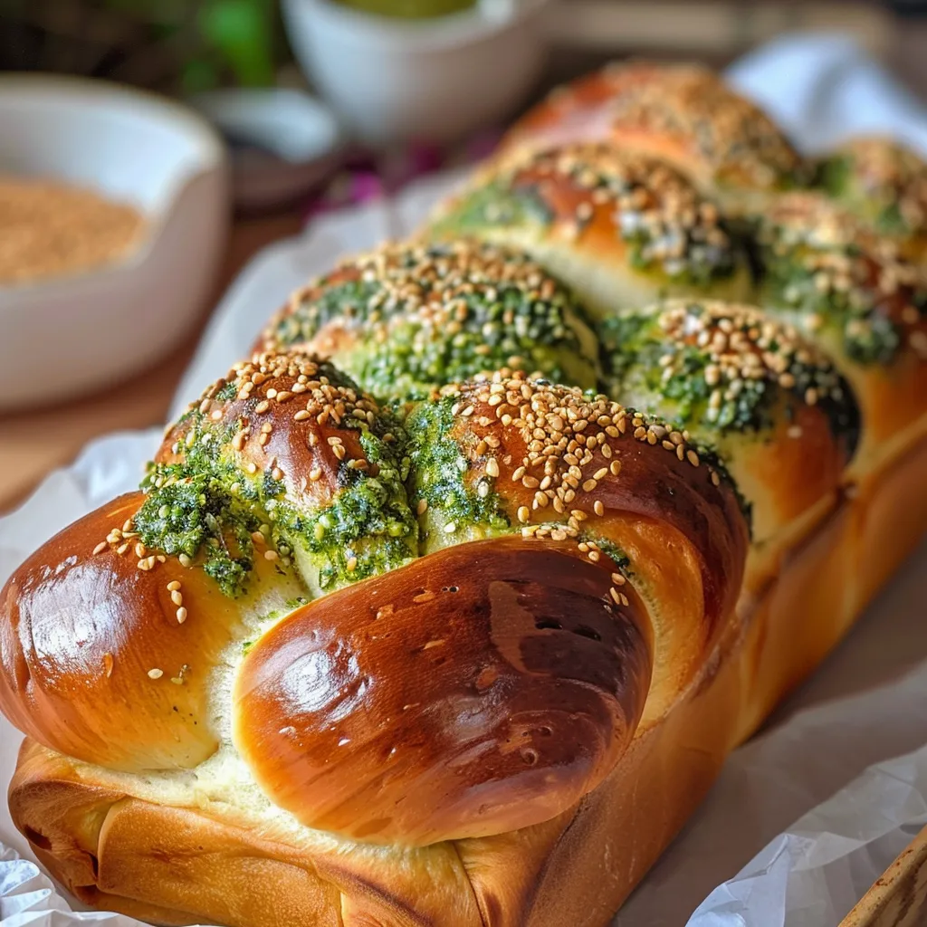 Brioche gourmande au pesto et sarrasin torréfié
