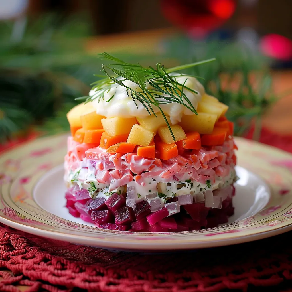 Délicieuse salade festive à étages