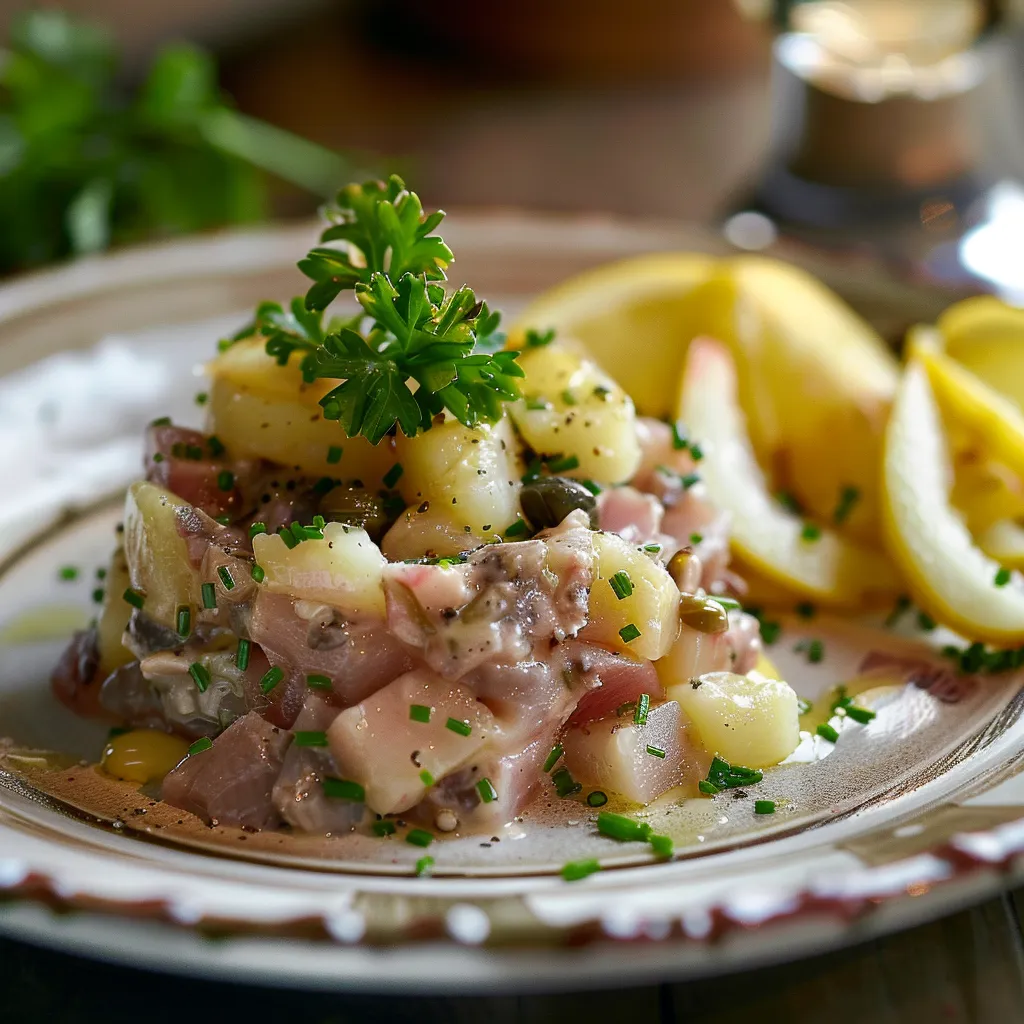 Tartare aux harengs fumés et pommes savoureuses