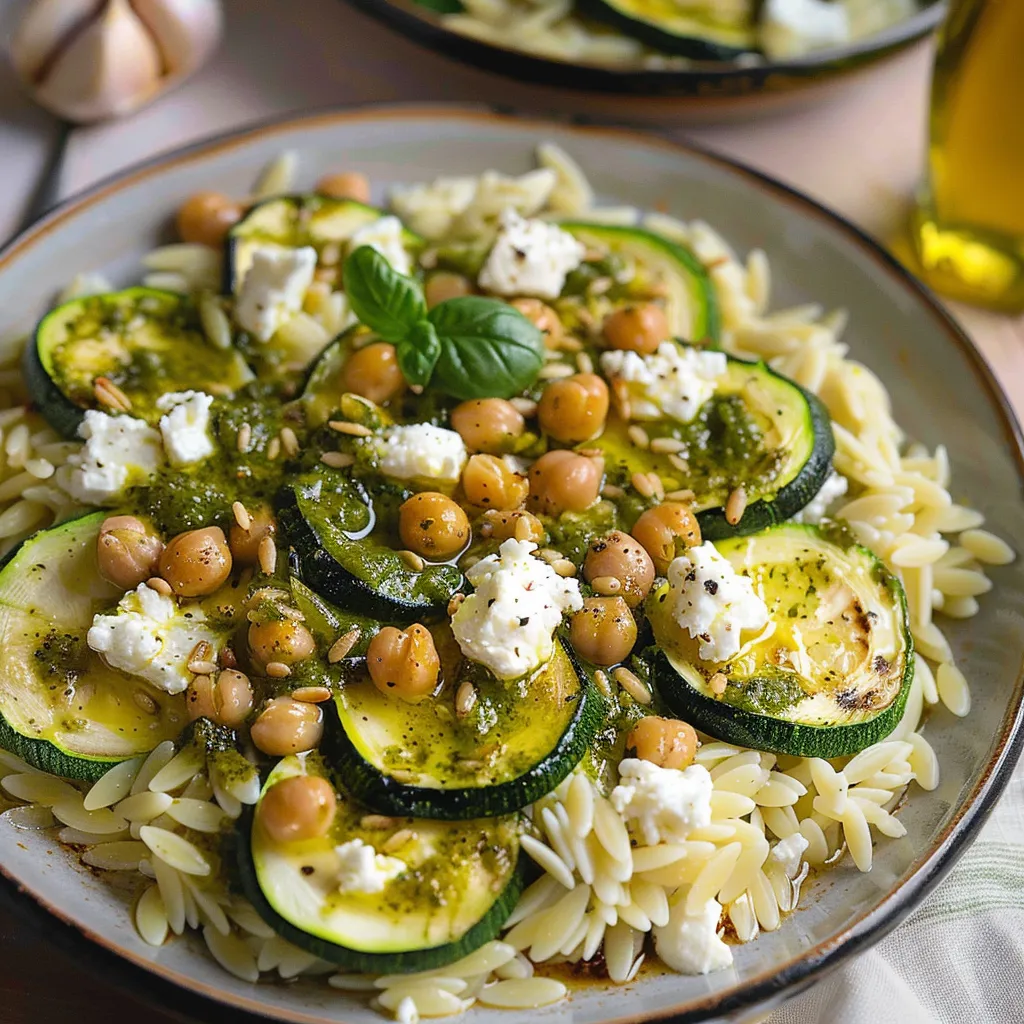 Orzo courgettes et feta