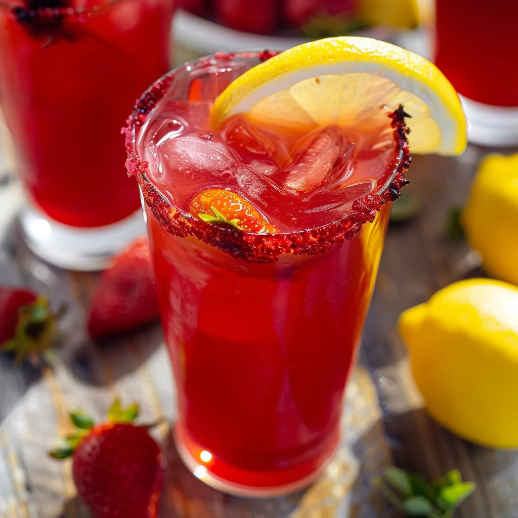 Un délicieux rafraîchissant hibiscus fraise citron