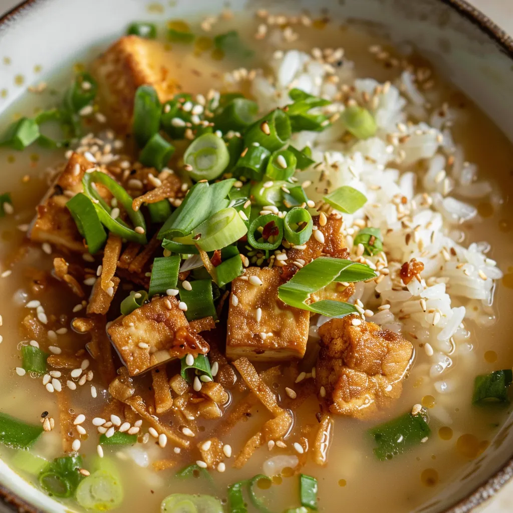 Savourez une soupe miso au gingembre et tofu croustillant