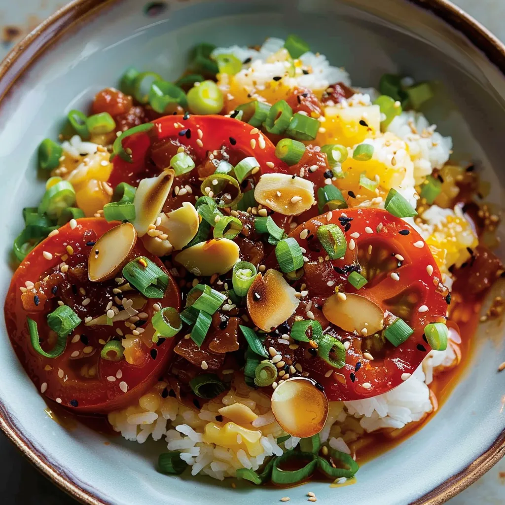 Riz croustillant tamari et tomates