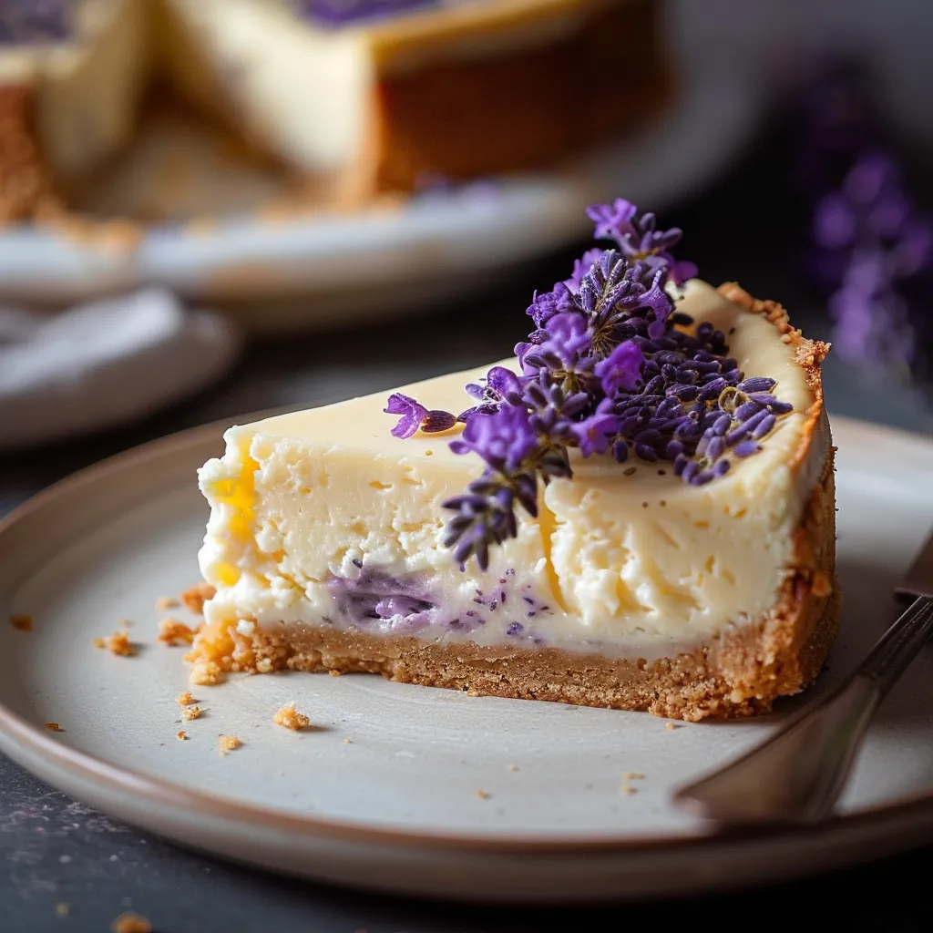 Découvrez un cheesecake onctueux au miel et lavande