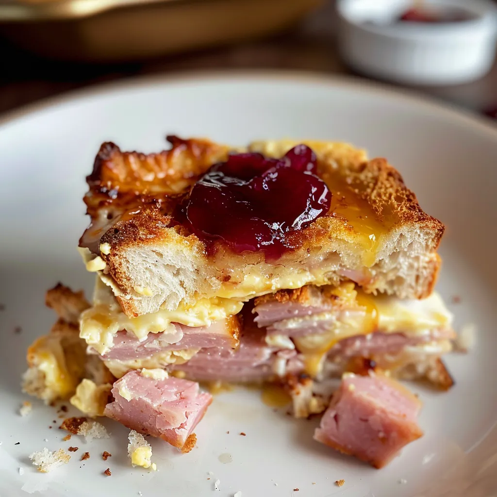 Monte Cristo gourmand gratiné au four