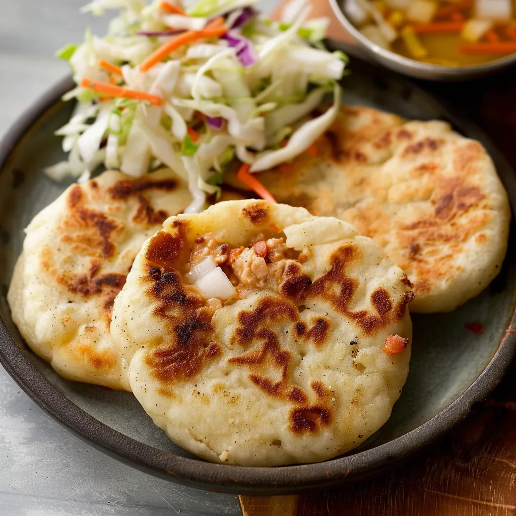 Pupusas traditionnelles aux haricots et fromage