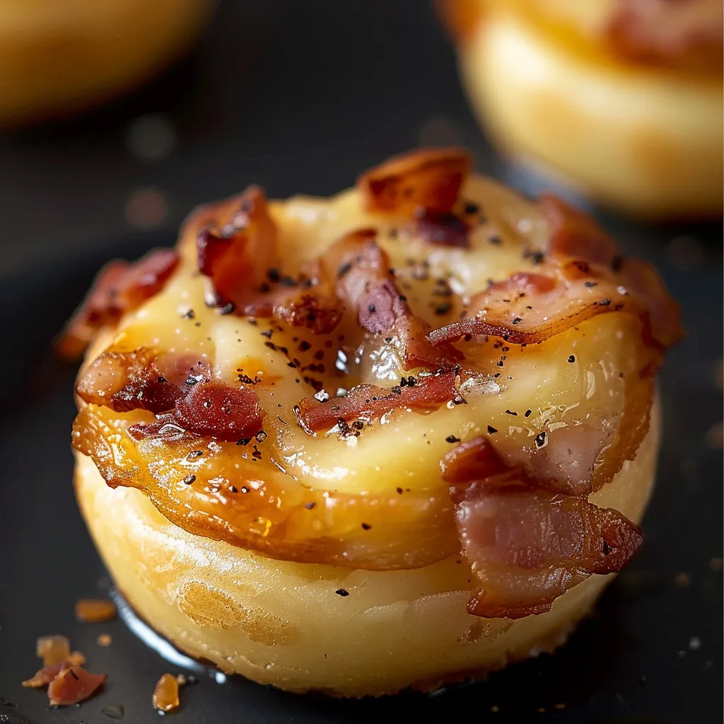 Mini feuilletés lardons-comté bien dorés et croustillants