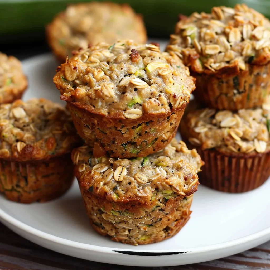 Muffins gourmands à l'avoine, courgettes et bananes