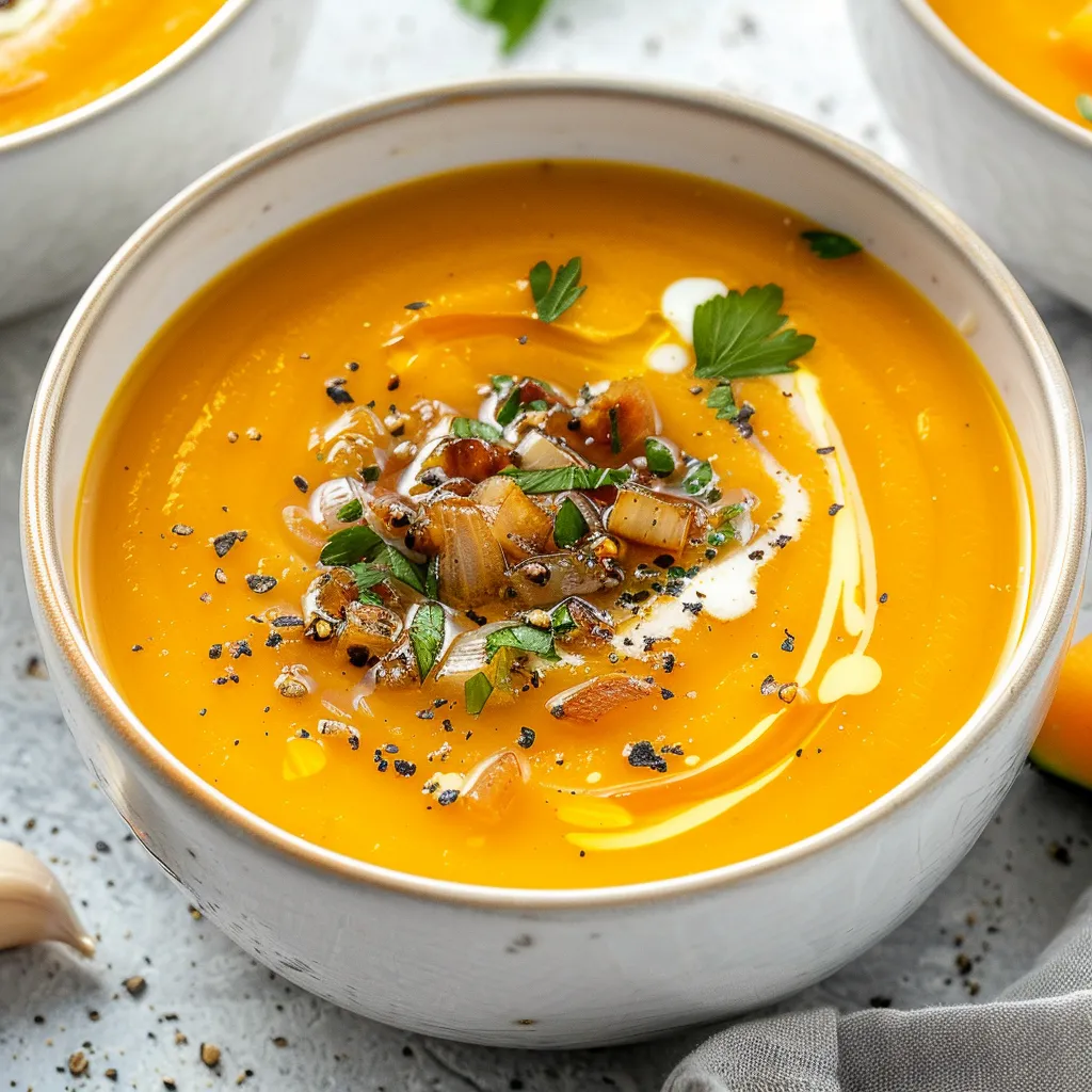 Potage à la courge et érable, saveurs automnales