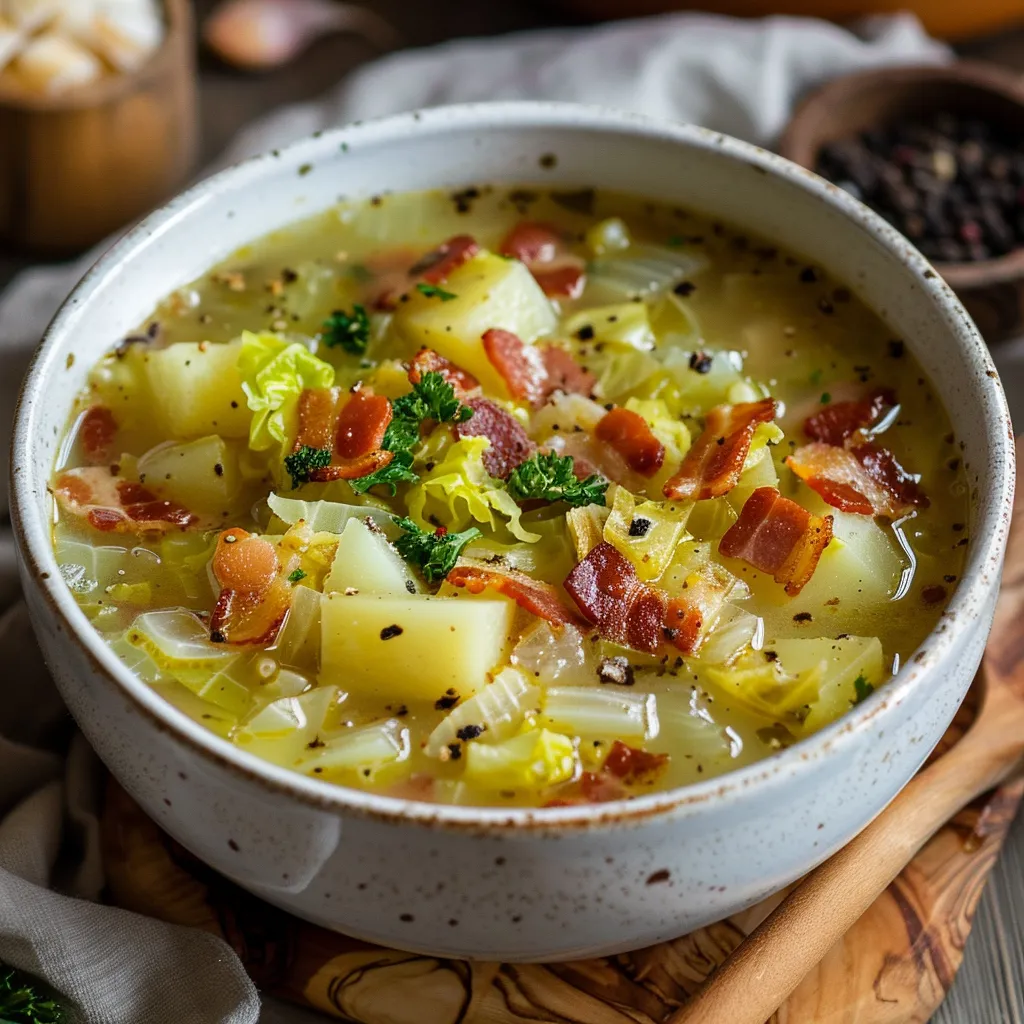 Soupe aux choux et lard fumé maison