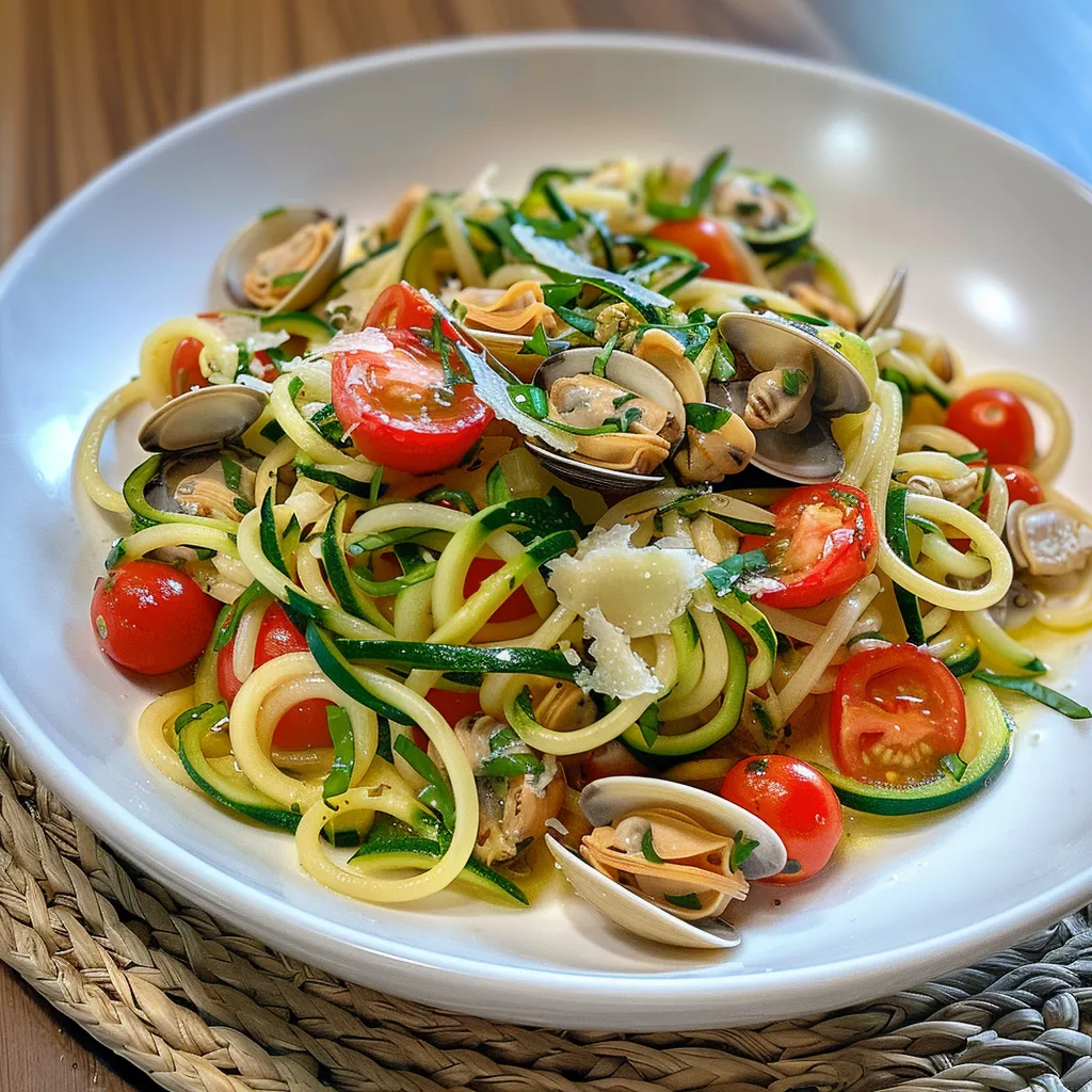 Préparez des spaghettis aux palourdes et légumes savoureux