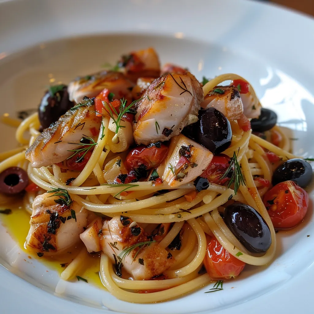 Dégustez des spaghettis au poisson relevés d'aneth frais