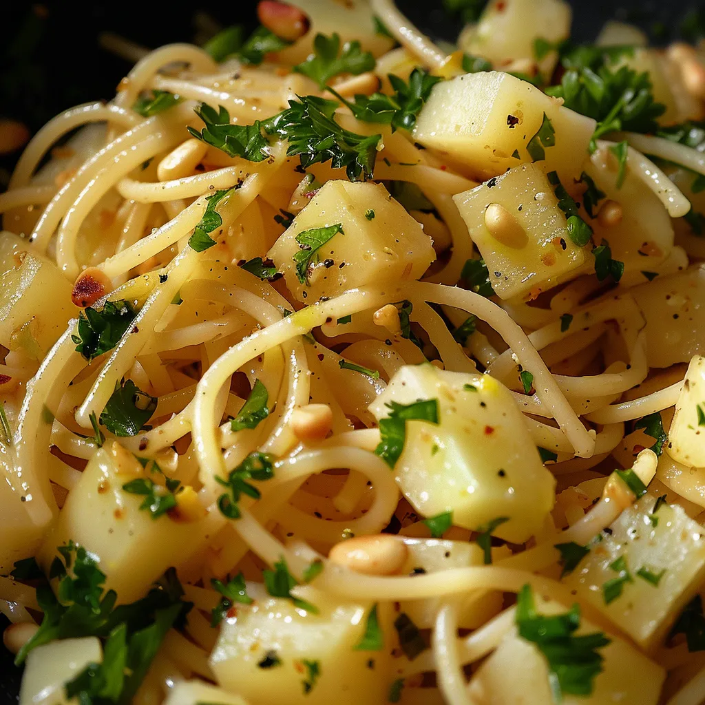 Assiette de spaghettis au pistou maison avec parmesan