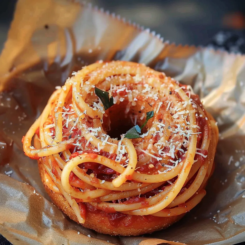 Donut de spaghetti croquant