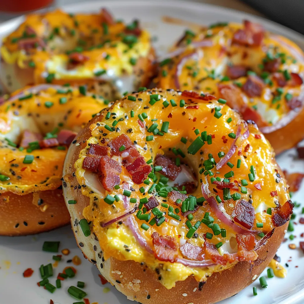 Délicieux bagels farcis façon quiche