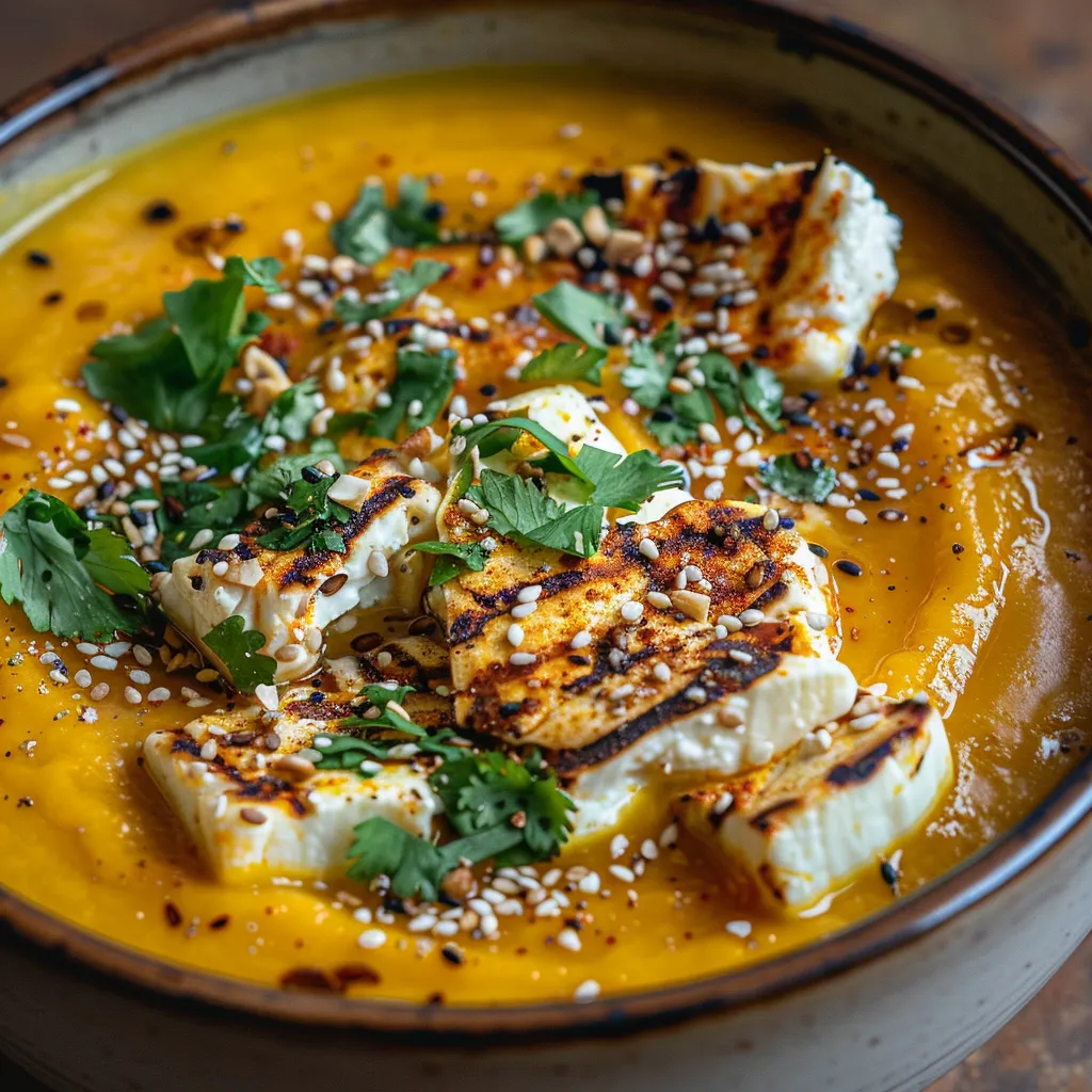 Potage de butternut et feta au four, idéal pour vos soirées fraîches