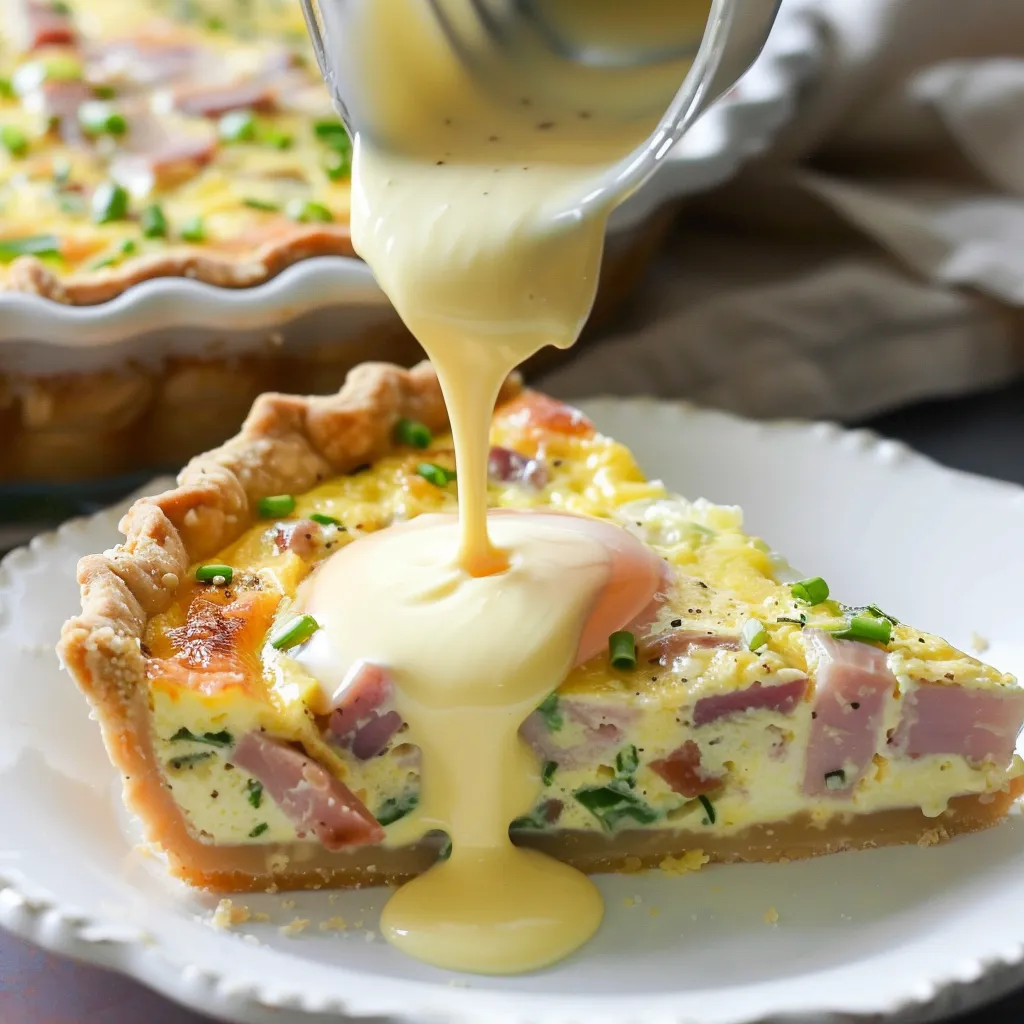 Quiche aux œufs bénédictine et sauce hollandaise maison