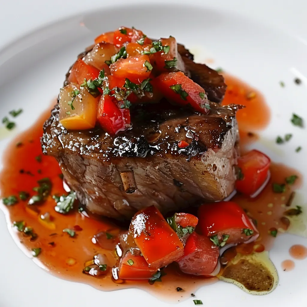 Gigot d'agneau à la basquaise, saveurs méditerranéennes