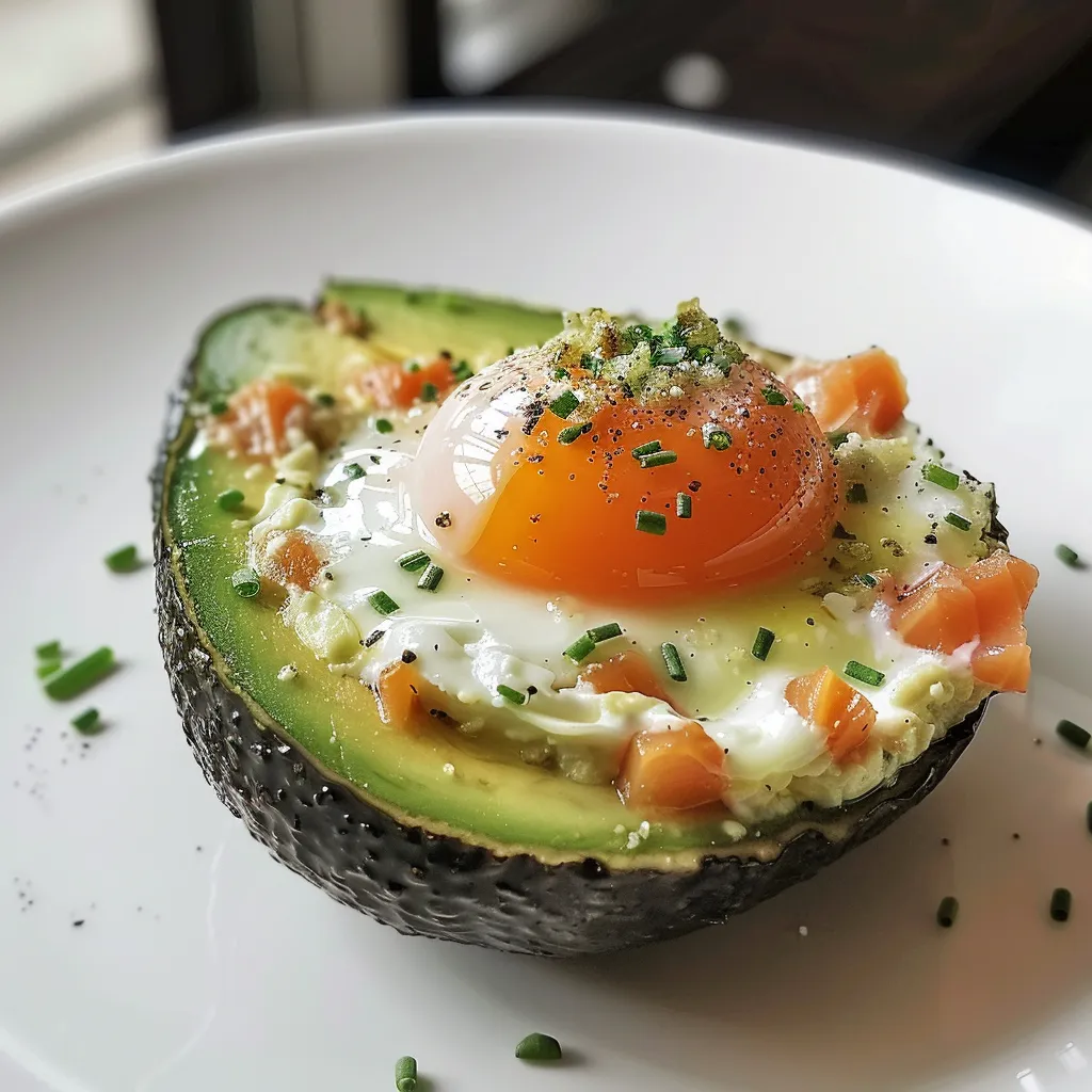 Oeufs au four avec avocat et saumon fumé