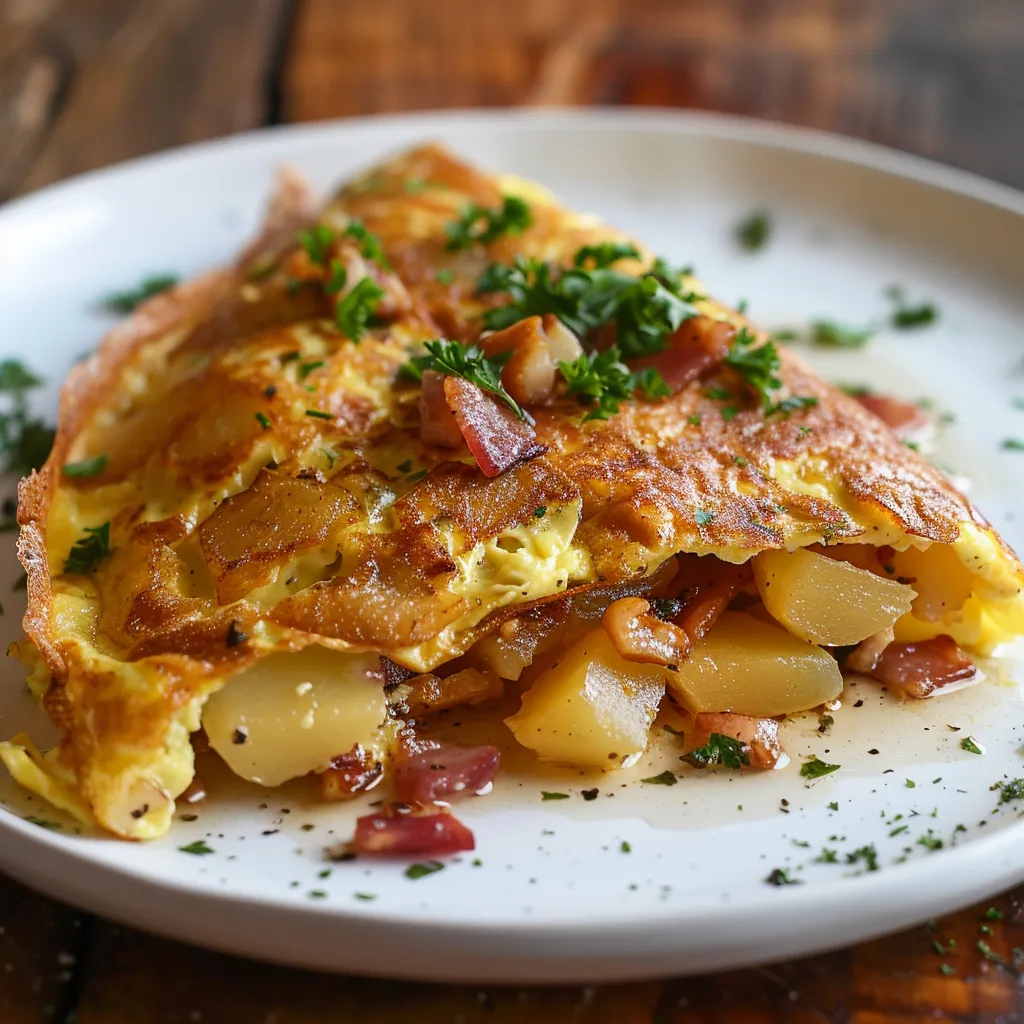 Omelette savoyarde aux lardons et reblochon