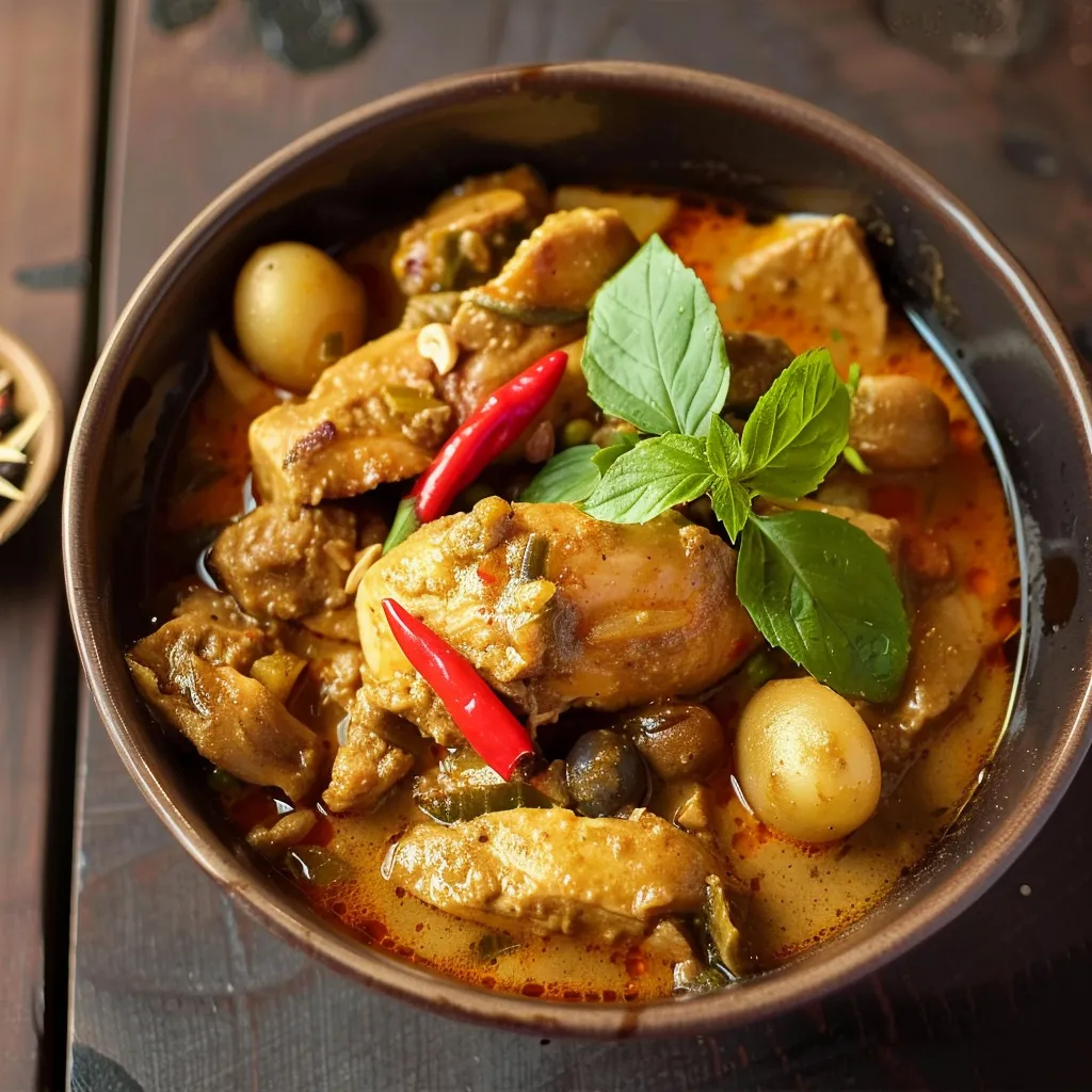 Un délicieux Massaman curry au poulet