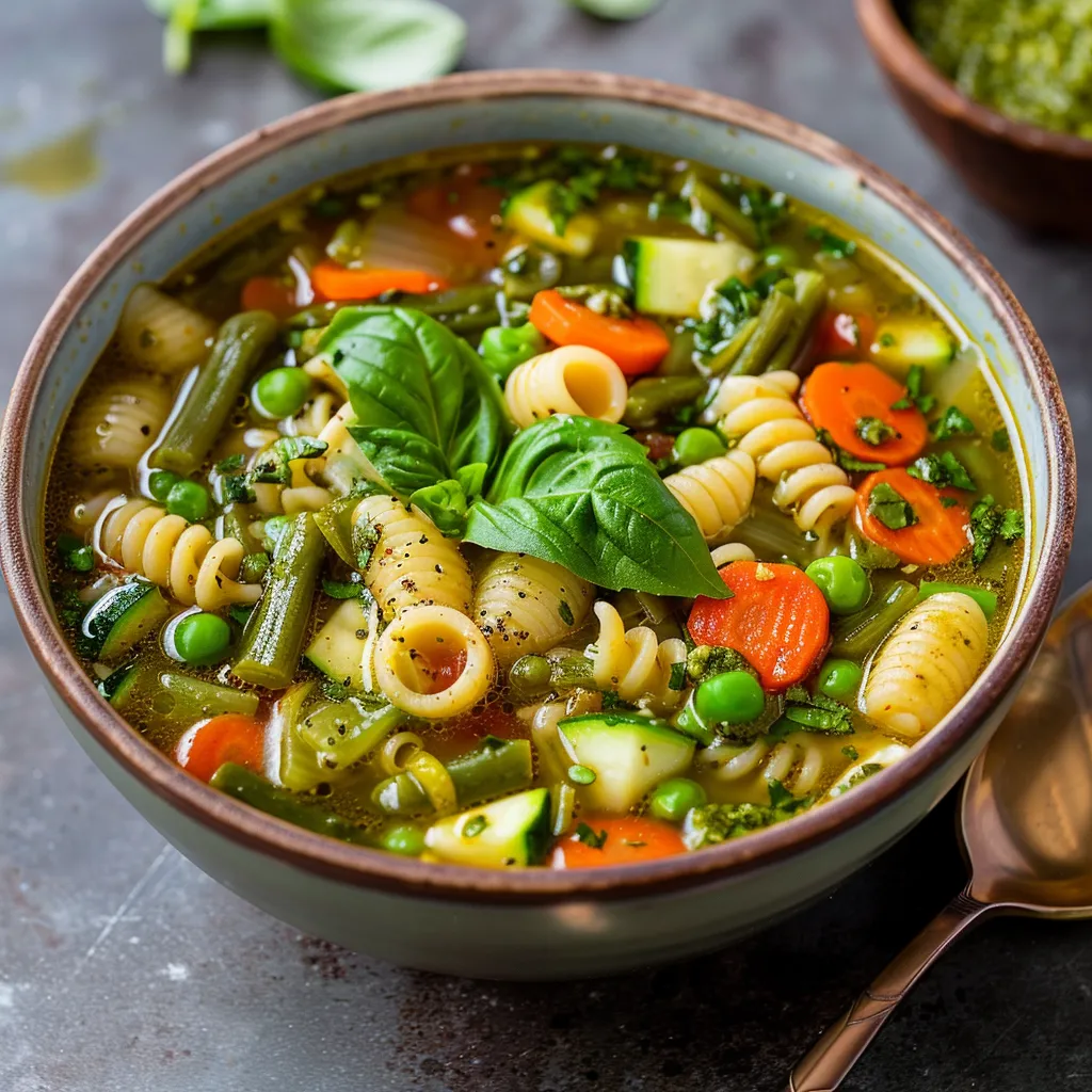 Une délicieuse soupe minestrone printanière
