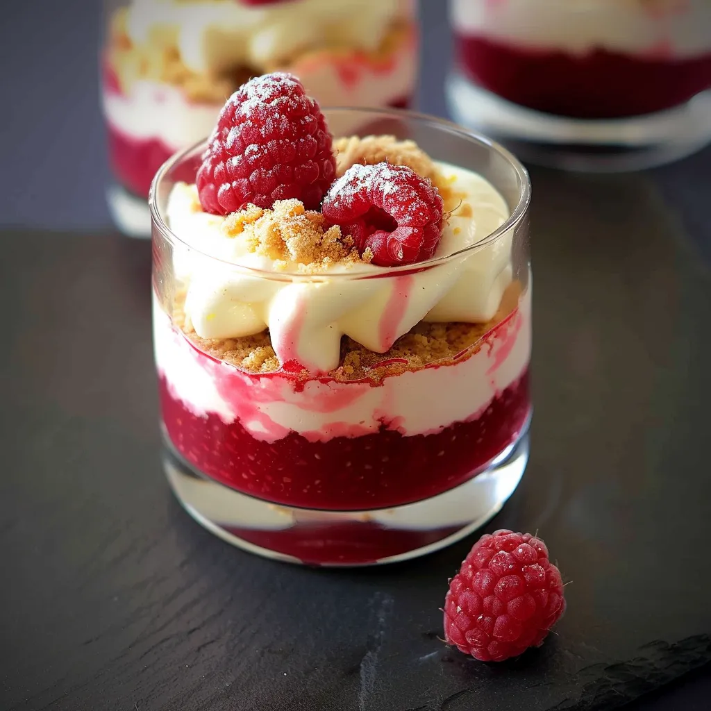 Tiramisu aux framboises avec biscuits roses de Reims
