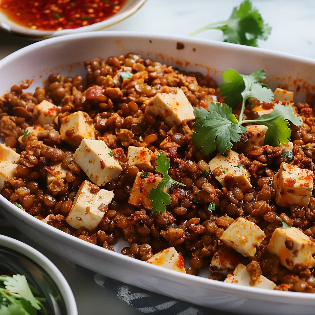 Alternative végétarienne tofu lentilles