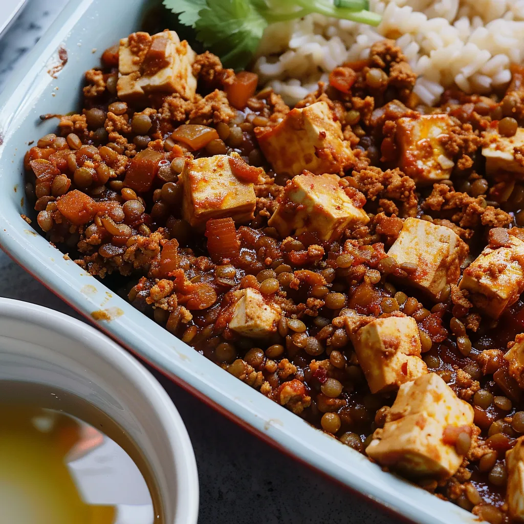 Hachis végétal savoureux tofu-lentilles