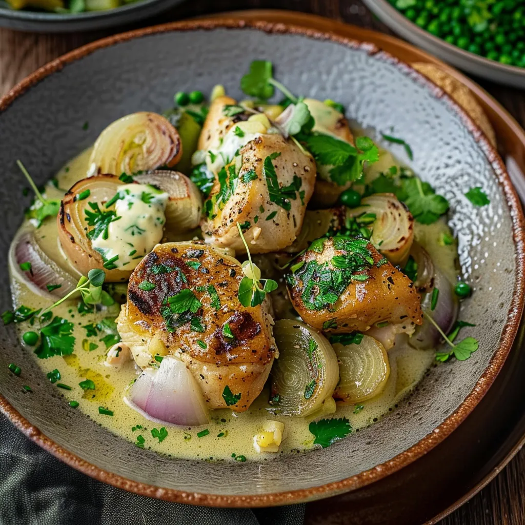 Un curry vert au poulet crémeux plein de saveurs