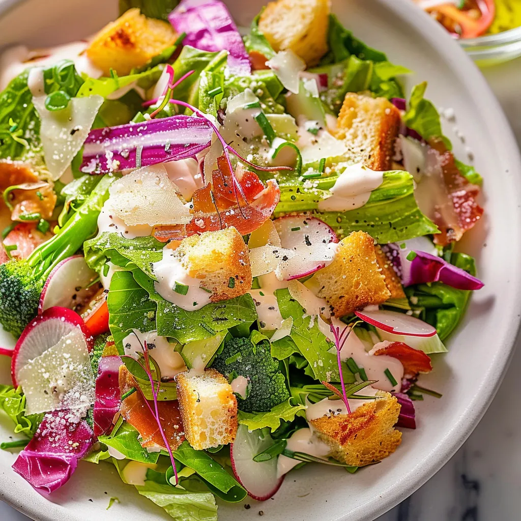 Salade César revisitée aux légumes printaniers