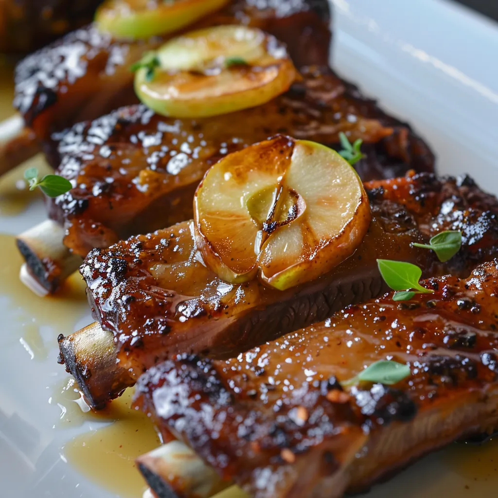 Côtes de porc fondantes aux pommes et sucre d'érable