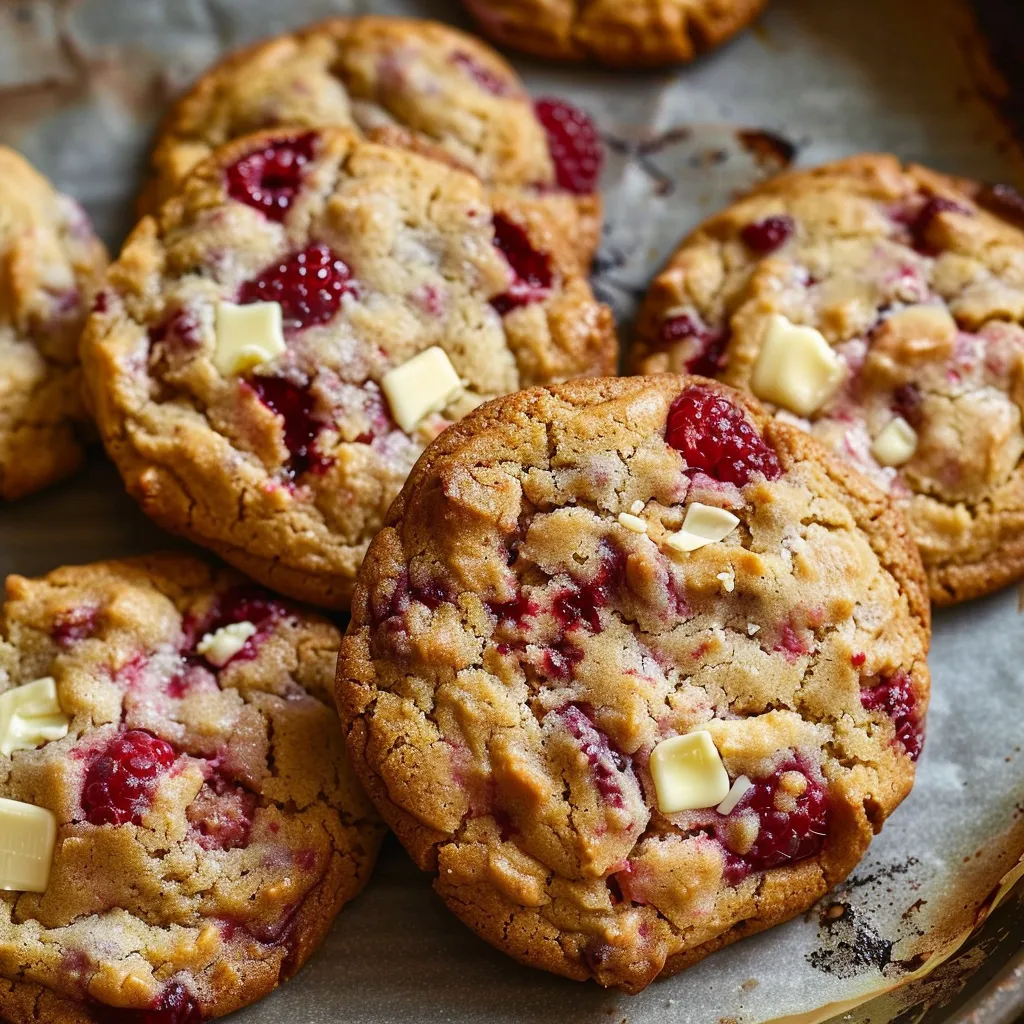 Biscuits chocolat blanc et framboises