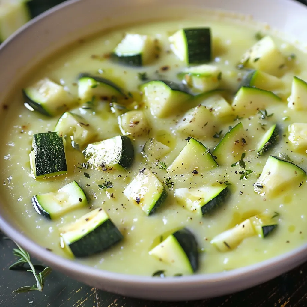Velouté onctueux aux courgettes et fromage frais