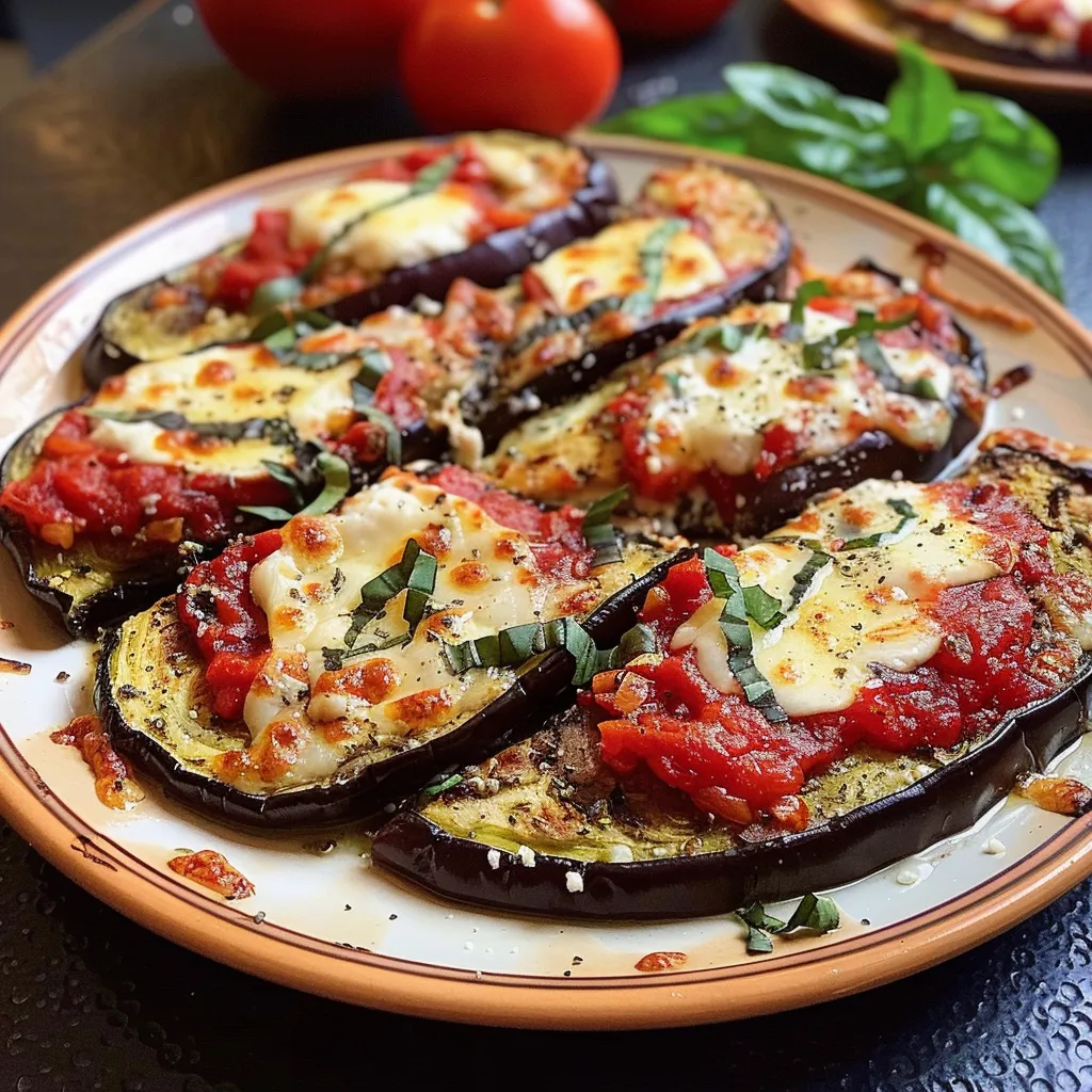 Découvrez l'aubergine façon pizza au basilic