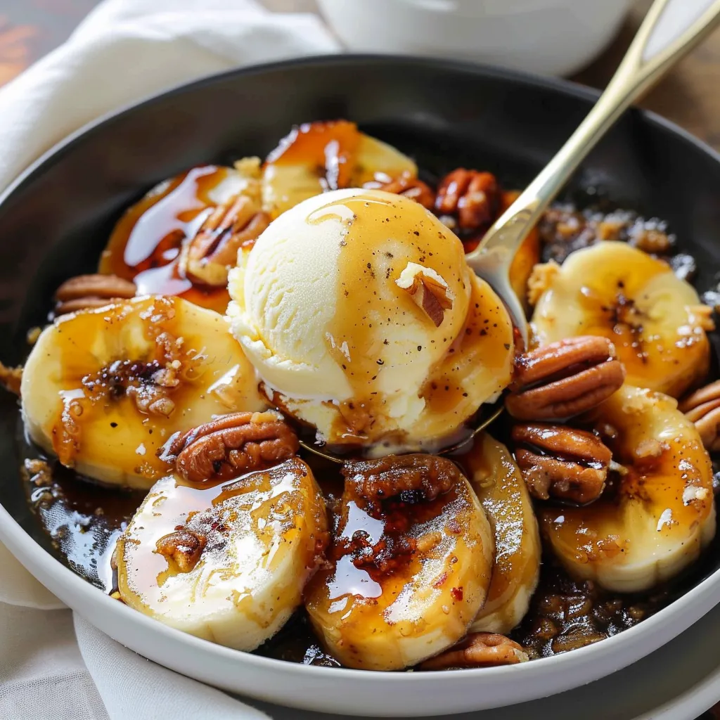 Bananes au caramel et rhum flambées maison