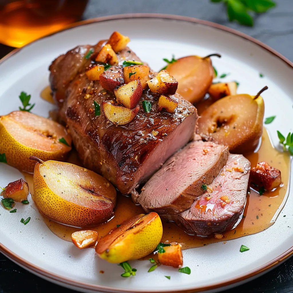 Filet mignon poires épices