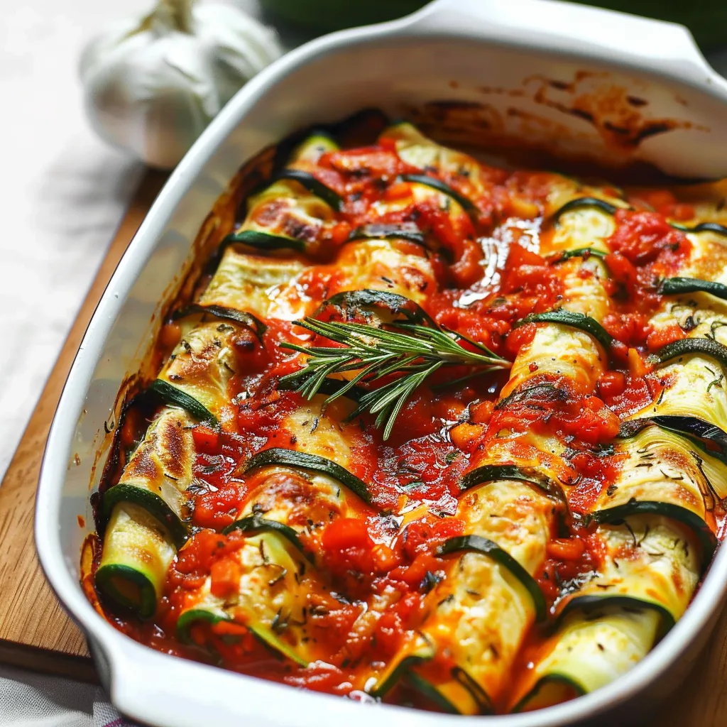 Délicieux cannelloni de courgettes aux légumes