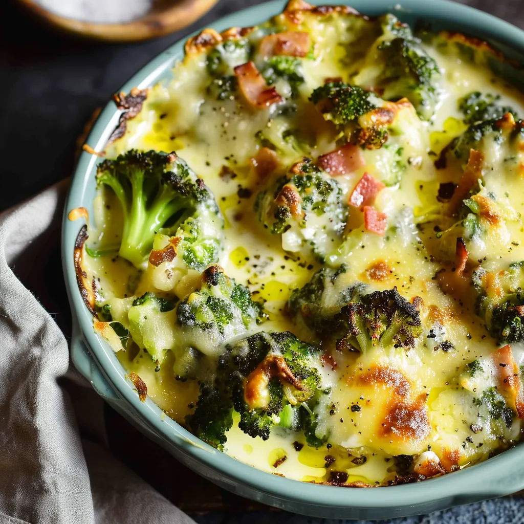 Gratin onctueux de brocolis façon savoyarde